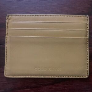 Cole Haan Yellow Leather Card Holder